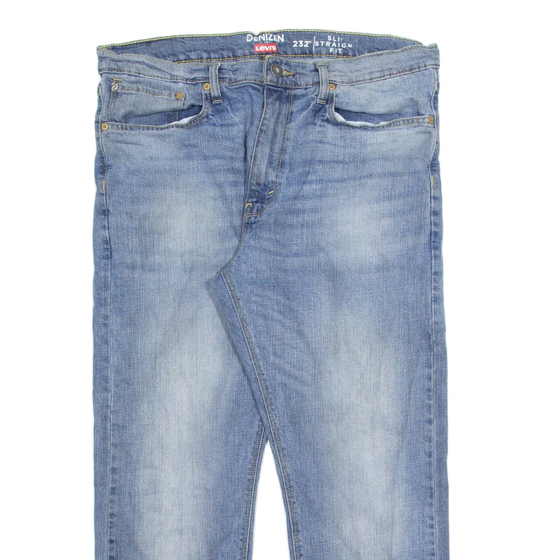 LEVI'S 232 Denizen Mens Jeans Black Slim Straight Stone Wash W36 L26