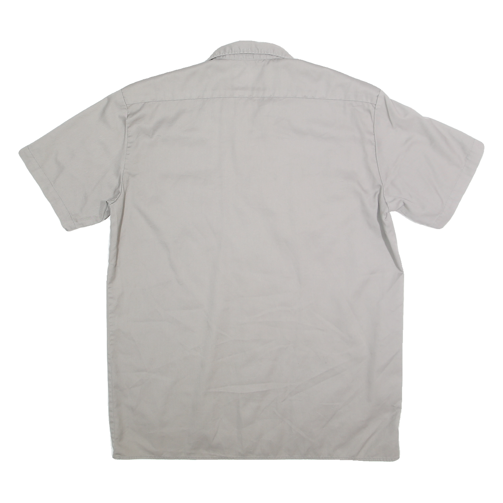 DICKIES Mens Grey Workwear Shirt Short Sleeve Cotton Blend L Casual Unbranded