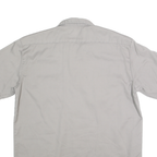 DICKIES Mens Grey Workwear Shirt Short Sleeve Cotton Blend L Casual Unbranded