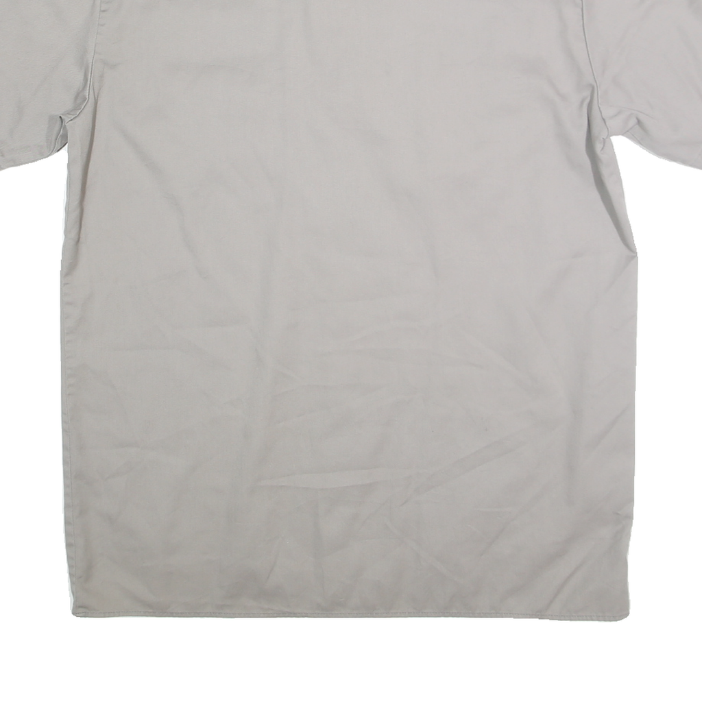 DICKIES Mens Grey Workwear Shirt Short Sleeve Cotton Blend L Casual Unbranded