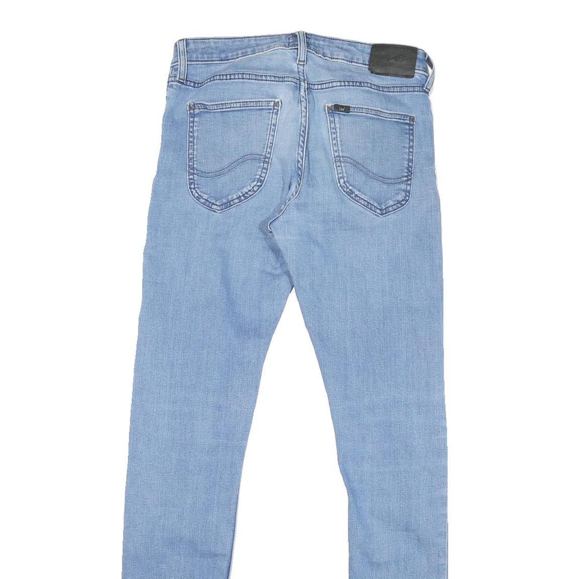 LEE Mens Slim Light Blue Denim Skinny Jeans W30 L31 Stylish Zip Closure