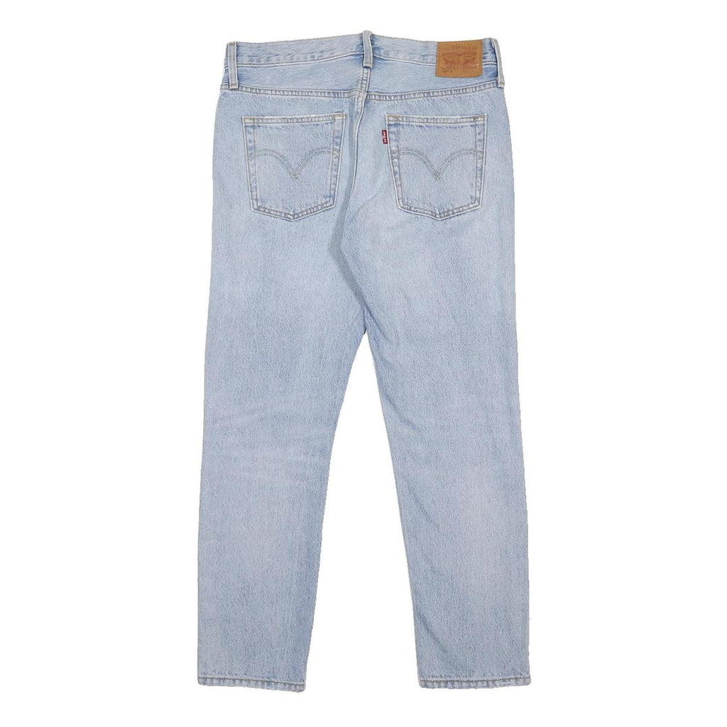LEVI'S 501T Womens Jeans Blue Regular Straight Denim Light W30 L28 Distressed