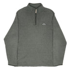 WEIRD FISH Mens Grey Patterned Jumper Crew Neck Basic Knit M Half Zip Casual