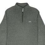 WEIRD FISH Mens Grey Patterned Jumper Crew Neck Basic Knit M Half Zip Casual