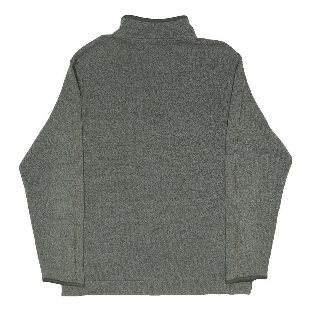 WEIRD FISH Mens Grey Patterned Jumper Crew Neck Basic Knit M Half Zip Casual