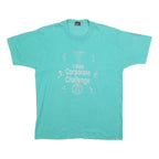 SCREEN STARS BEST Mens Blue 1990 Corporate Challenge Graphic T-Shirt XL Short