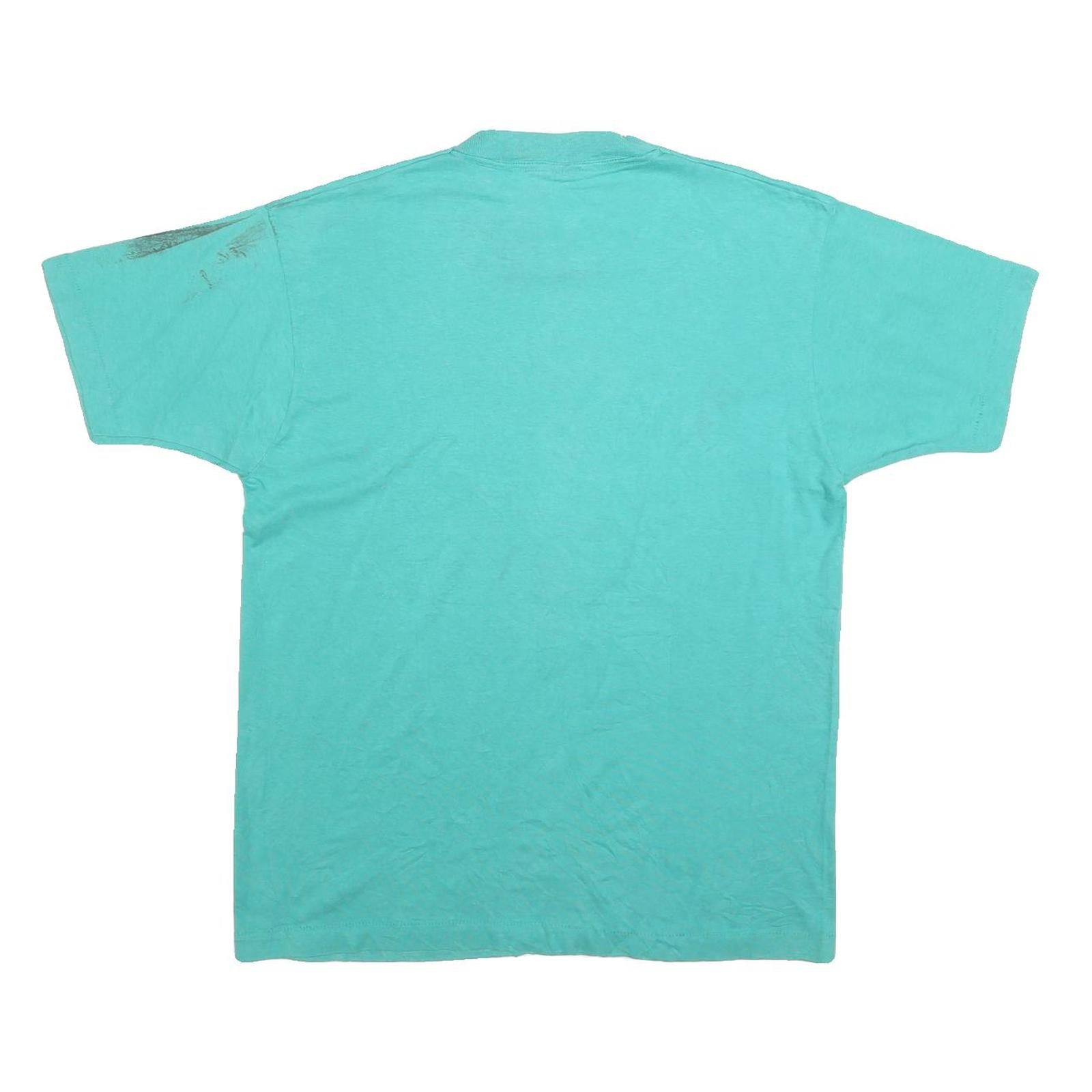 SCREEN STARS BEST Mens Blue 1990 Corporate Challenge Graphic T-Shirt XL Short