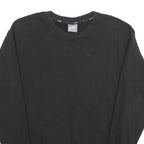 PUMA Womens Black Cotton Blend Crew Neck Sweatshirt UK 8 Casual Pullover