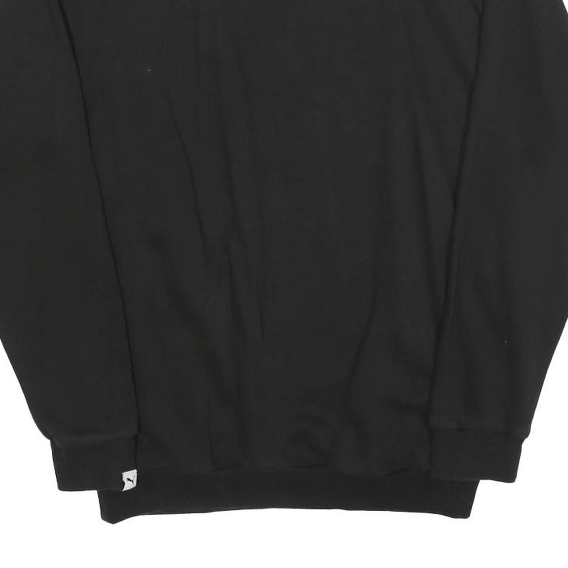 PUMA Womens Black Cotton Blend Crew Neck Sweatshirt UK 8 Casual Pullover