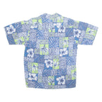 GO BAREFOOT Mens Shirt Blue Floral M