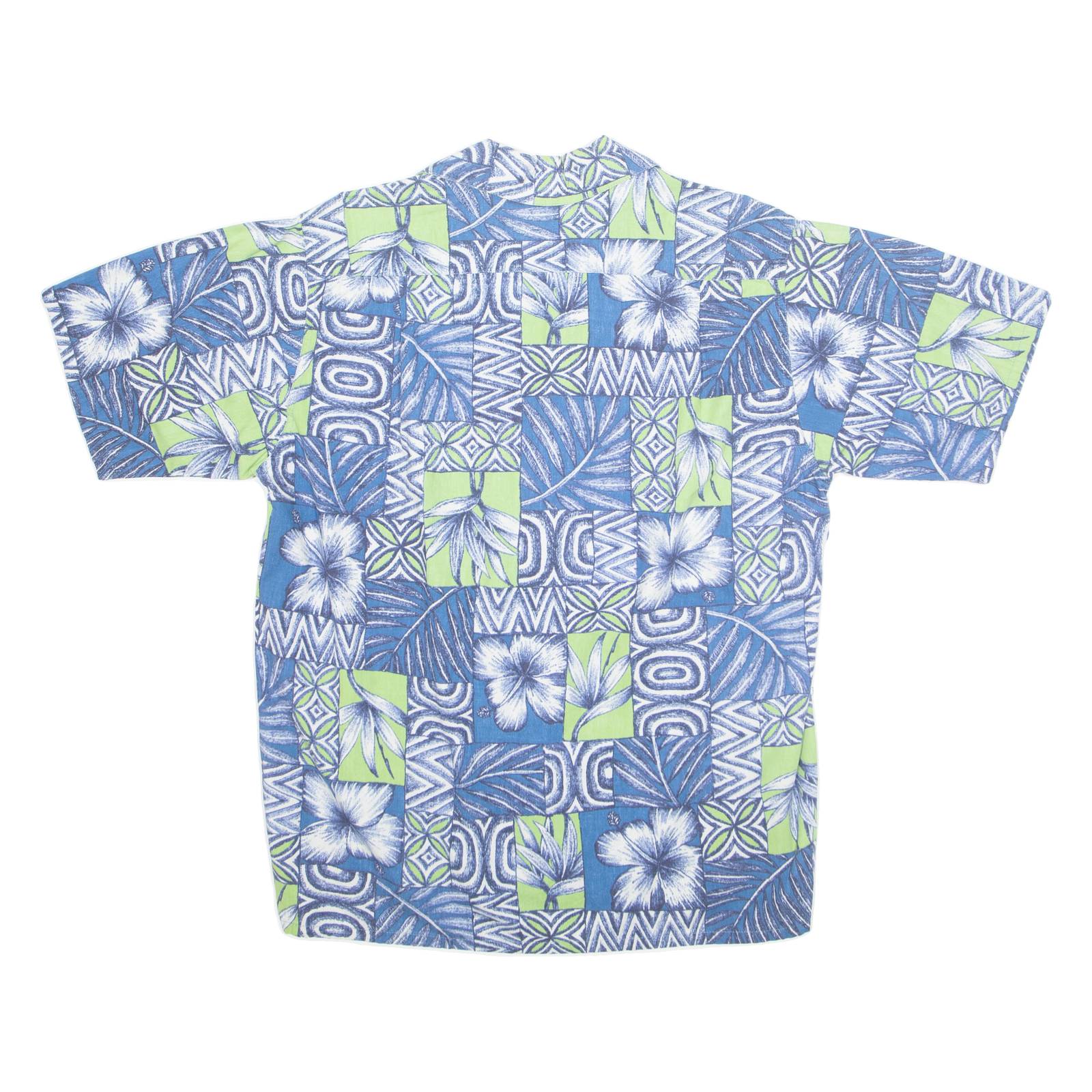 GO BAREFOOT Mens Shirt Blue Floral M