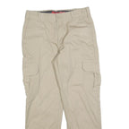 DICKIES Mens Cotton Blend Beige Regular Straight Trousers W32 L30 Durable