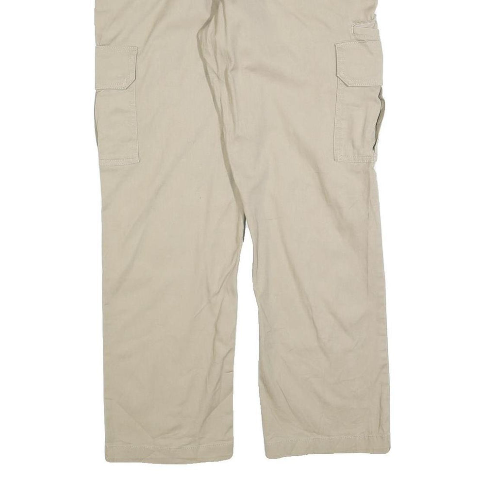 DICKIES Mens Cotton Blend Beige Regular Straight Trousers W32 L30 Durable