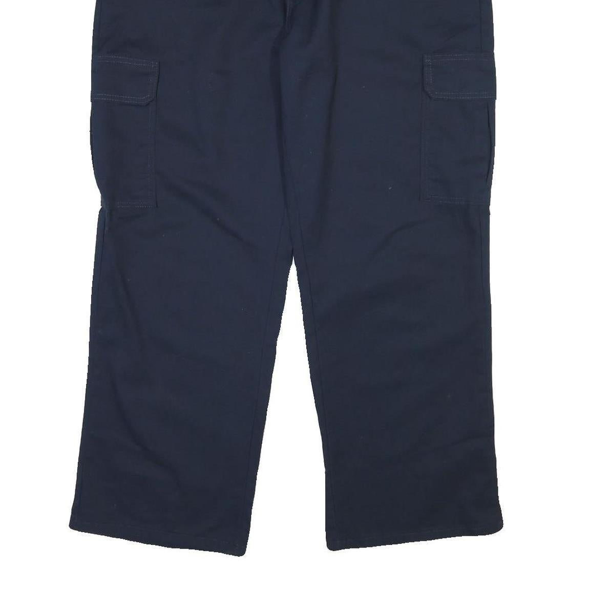 DICKIES Mens Cotton Blend Navy Regular Fit Straight Leg Trousers W40 L30