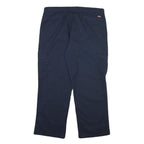 DICKIES Mens Cotton Blend Navy Regular Fit Straight Leg Trousers W40 L30