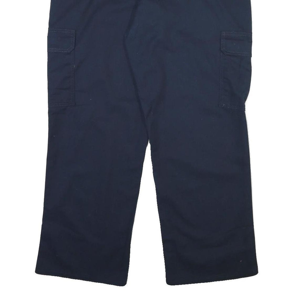 DICKIES Mens Cotton Blend Navy Regular Fit Straight Leg Trousers W40 L30