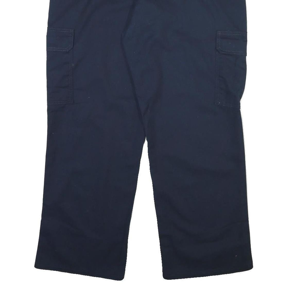 DICKIES Mens Cotton Blend Navy Regular Fit Straight Leg Trousers W40 L30