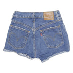 LEVI'S Womens Denim Blue Cut-Off Shorts S W22 Distressed Hem Casual