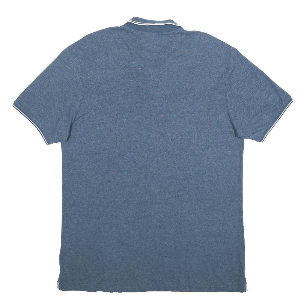 CHAMPION Mens Blue Short Sleeve Plain 3XL Polo Shirt Cotton Blend