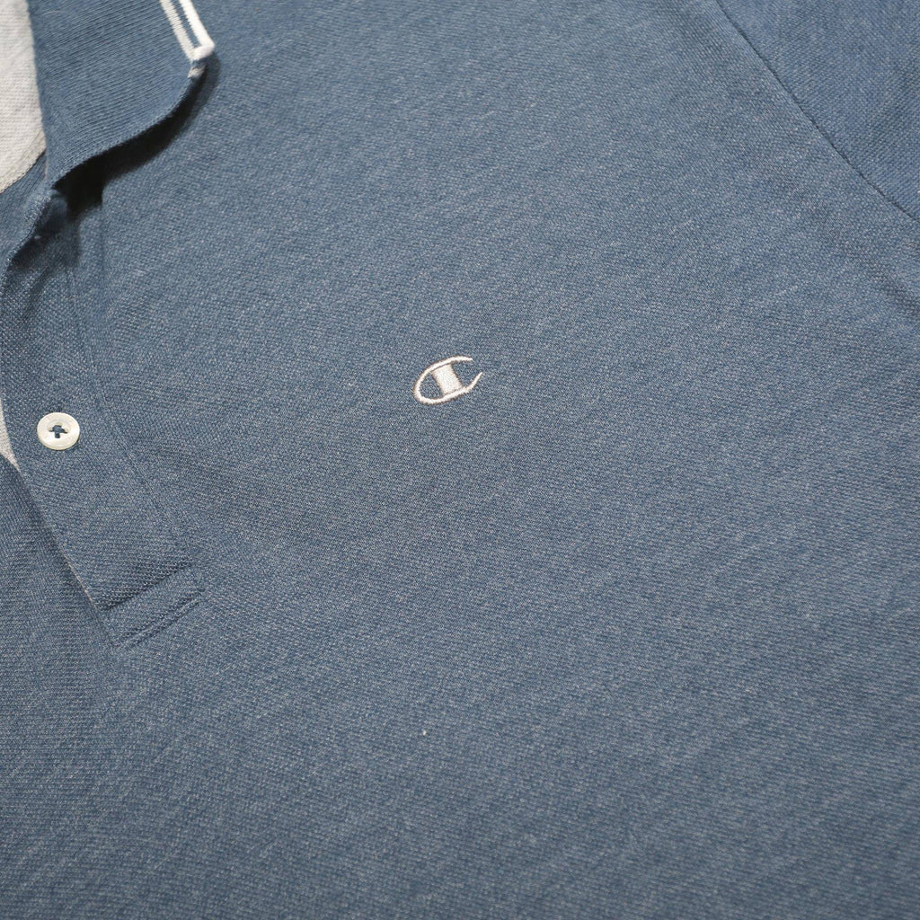 CHAMPION Mens Blue Short Sleeve Plain 3XL Polo Shirt Cotton Blend
