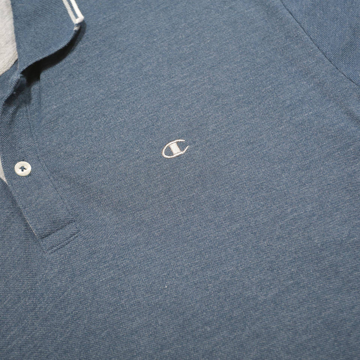 CHAMPION Mens Blue Short Sleeve Plain 3XL Polo Shirt Cotton Blend