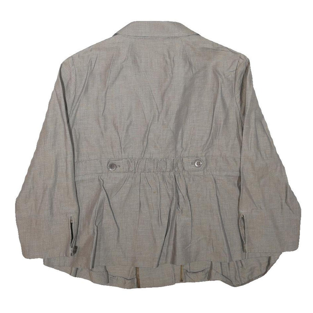 MAX&CO Womens Beige Cotton Blend Button Jacket M Checked Stylish Classic