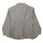 MAX&CO Womens Beige Cotton Blend Button Jacket M Checked Stylish Classic