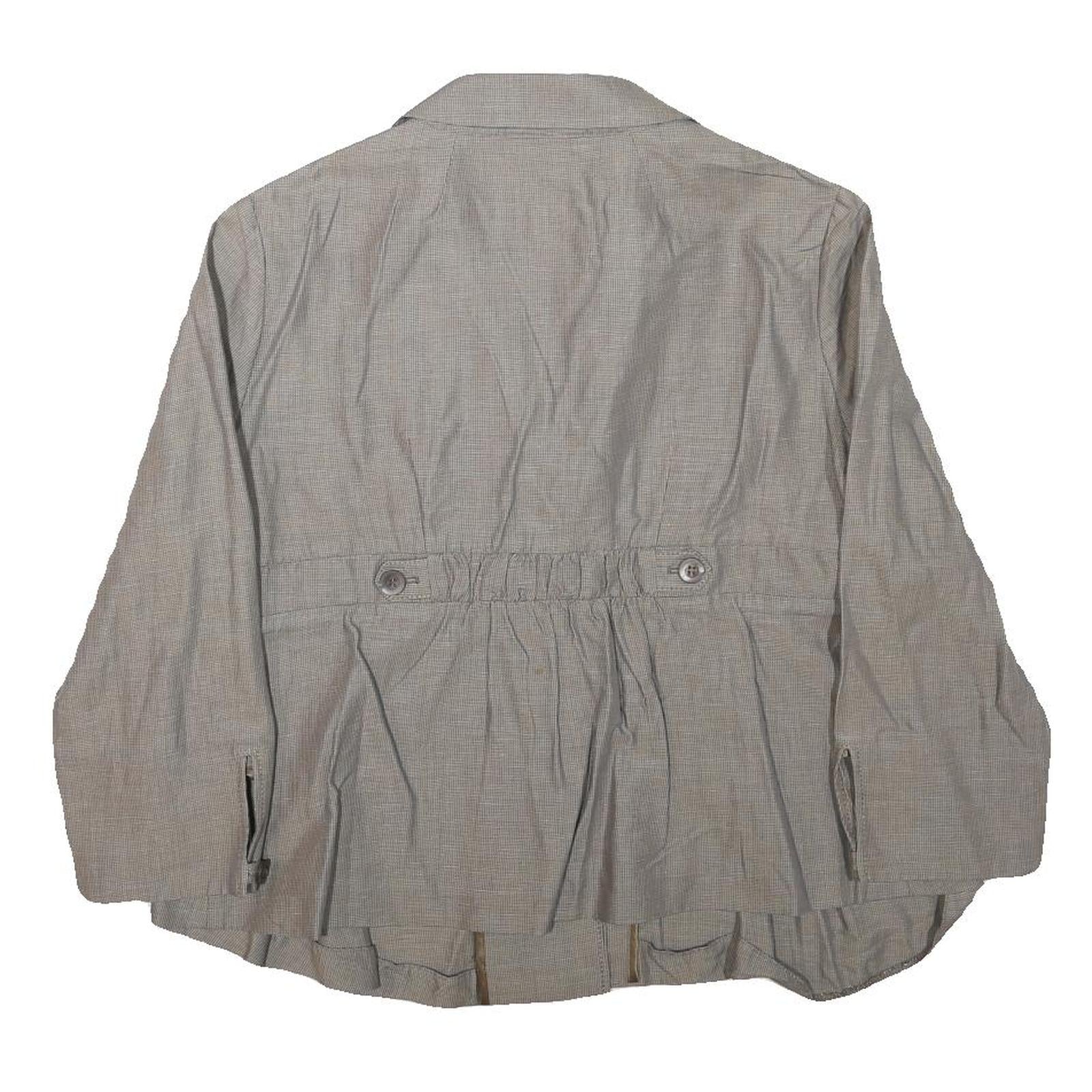MAX&CO Womens Beige Cotton Blend Button Jacket M Checked Stylish Classic