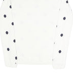TOMMY HILFIGER Womens White & Navy Polka Dot Patterned Cotton Blend Jumper