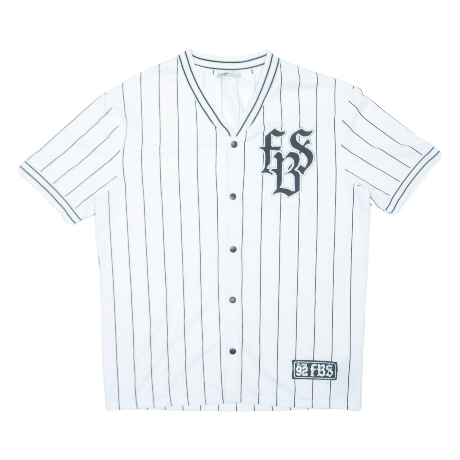 FB SISTER Striped Womens Jersey White V-Neck S