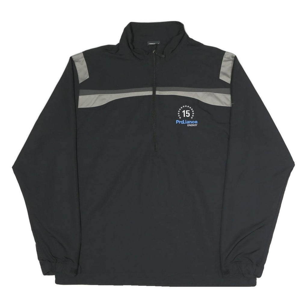 NIKE Mens Black Grey ProLiance Energy 1/4 Zip Sweatshirt L Polyester Blend