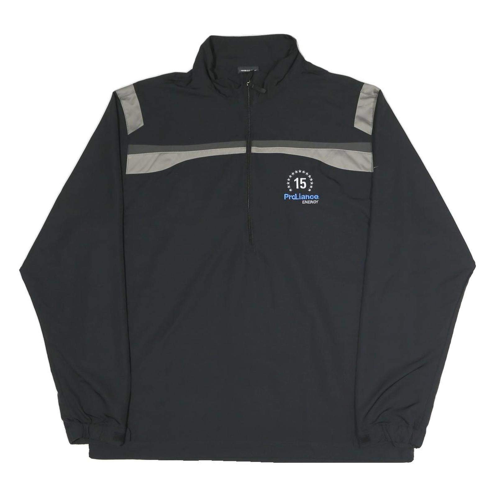 NIKE Mens Black Grey ProLiance Energy 1/4 Zip Sweatshirt L Polyester Blend