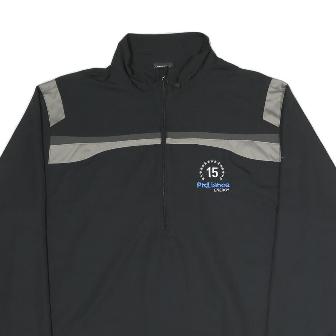 NIKE Mens Black Grey ProLiance Energy 1/4 Zip Sweatshirt L Polyester Blend