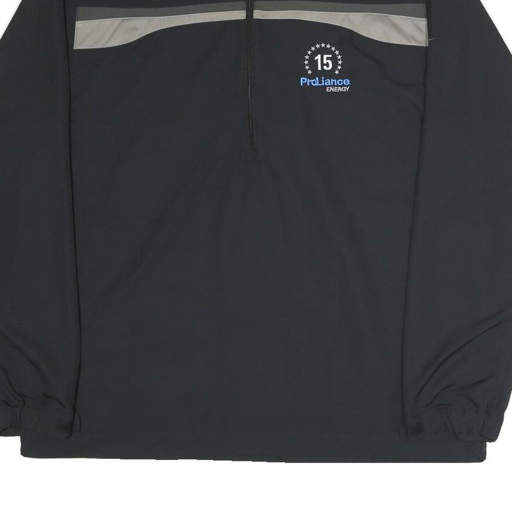 NIKE Mens Black Grey ProLiance Energy 1/4 Zip Sweatshirt L Polyester Blend