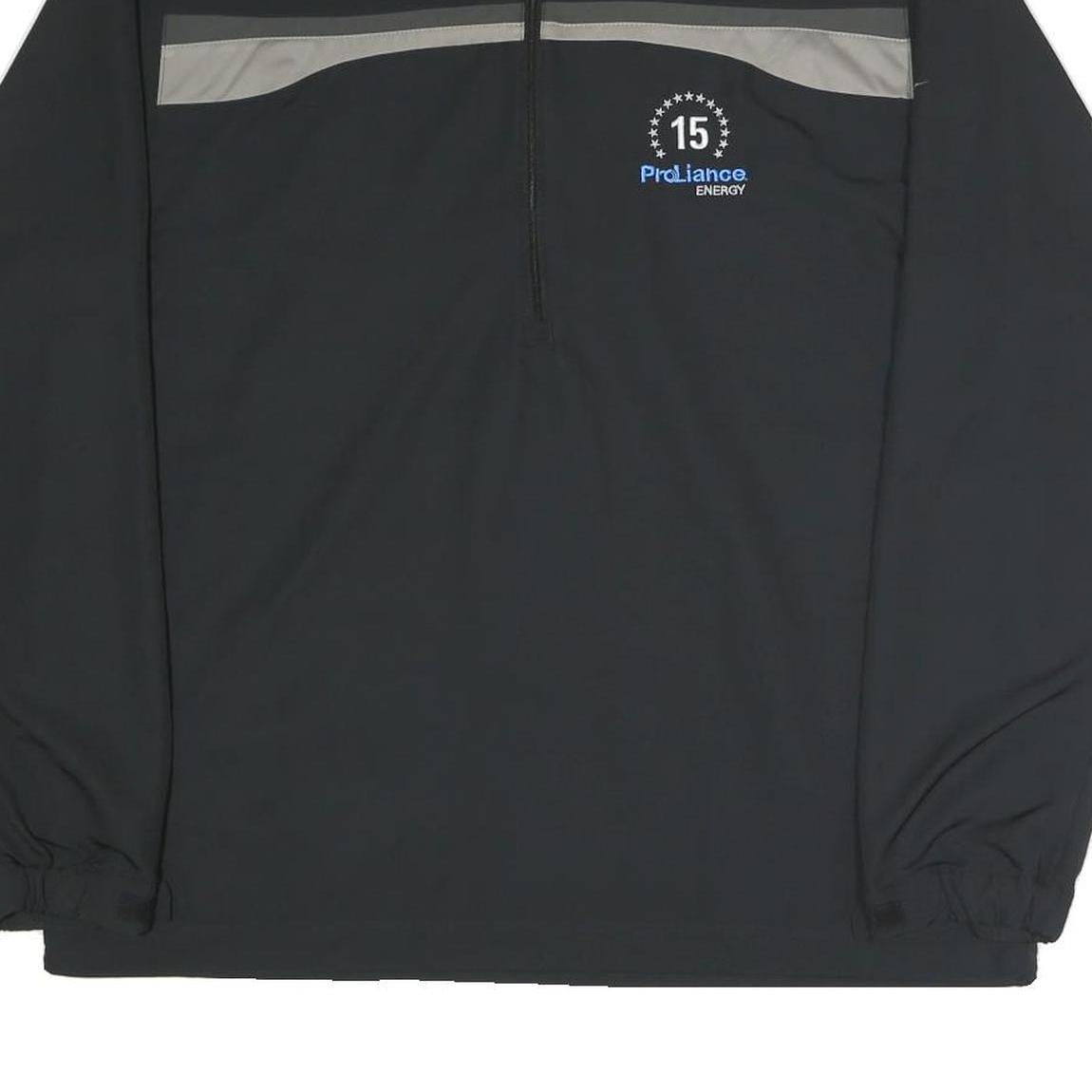 NIKE Mens Black Grey ProLiance Energy 1/4 Zip Sweatshirt L Polyester Blend