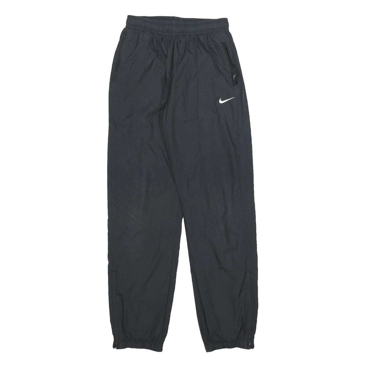 NIKE Mens Joggers Black Slim Straight S W25 L31 Zip Pocket Sports Training