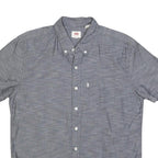 LEVI'S Mens Blue Shirt M Cotton Blend Button Down Short Sleeve Casual