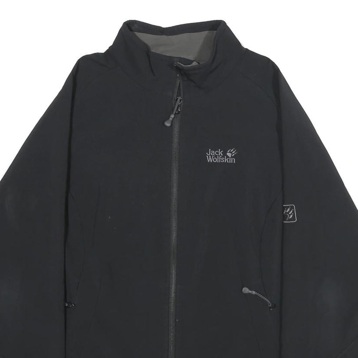 JACK WOLFSKIN Womens Black Outdoor Jacket 2XL Zip Plain Functional Comfort