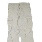 DICKIES Mens Regular Fit Beige Cargo Trousers W34 L32 Cotton Blend Zip Pocket