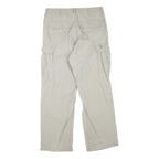 DICKIES Mens Regular Fit Beige Cargo Trousers W34 L32 Cotton Blend Zip Pocket