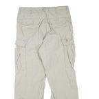 DICKIES Mens Regular Fit Beige Cargo Trousers W34 L32 Cotton Blend Zip Pocket