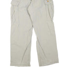 DICKIES Mens Regular Fit Beige Cargo Trousers W34 L32 Cotton Blend Zip Pocket