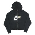NIKE Womens Black Full Zip Hoodie M Cotton Blend Casual Sportswear