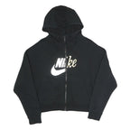 NIKE Womens Black Full Zip Hoodie M Cotton Blend Casual Sportswear