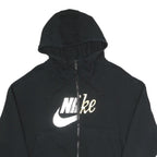 NIKE Womens Black Full Zip Hoodie M Cotton Blend Casual Sportswear