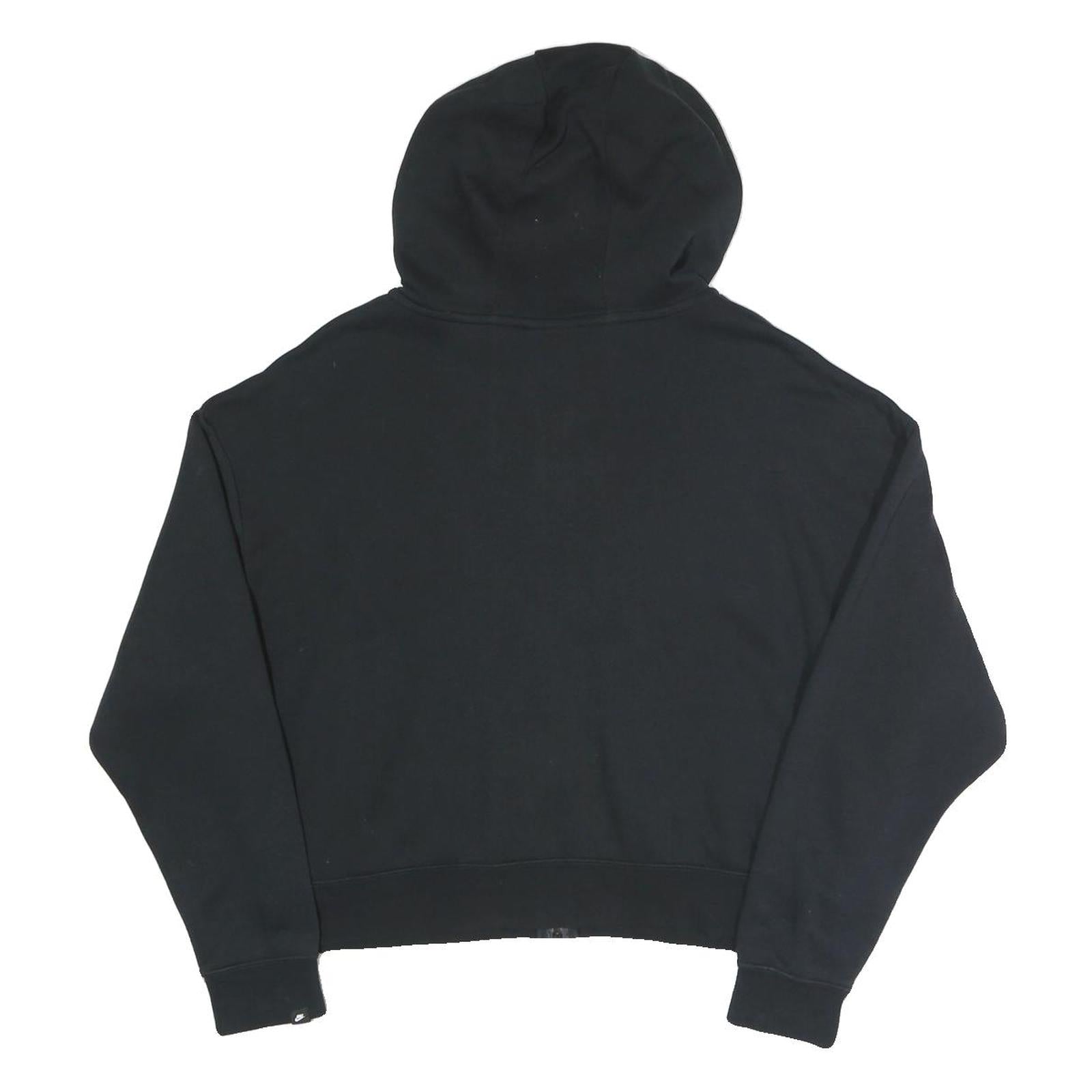 NIKE Womens Black Full Zip Hoodie M Cotton Blend Casual Sportswear