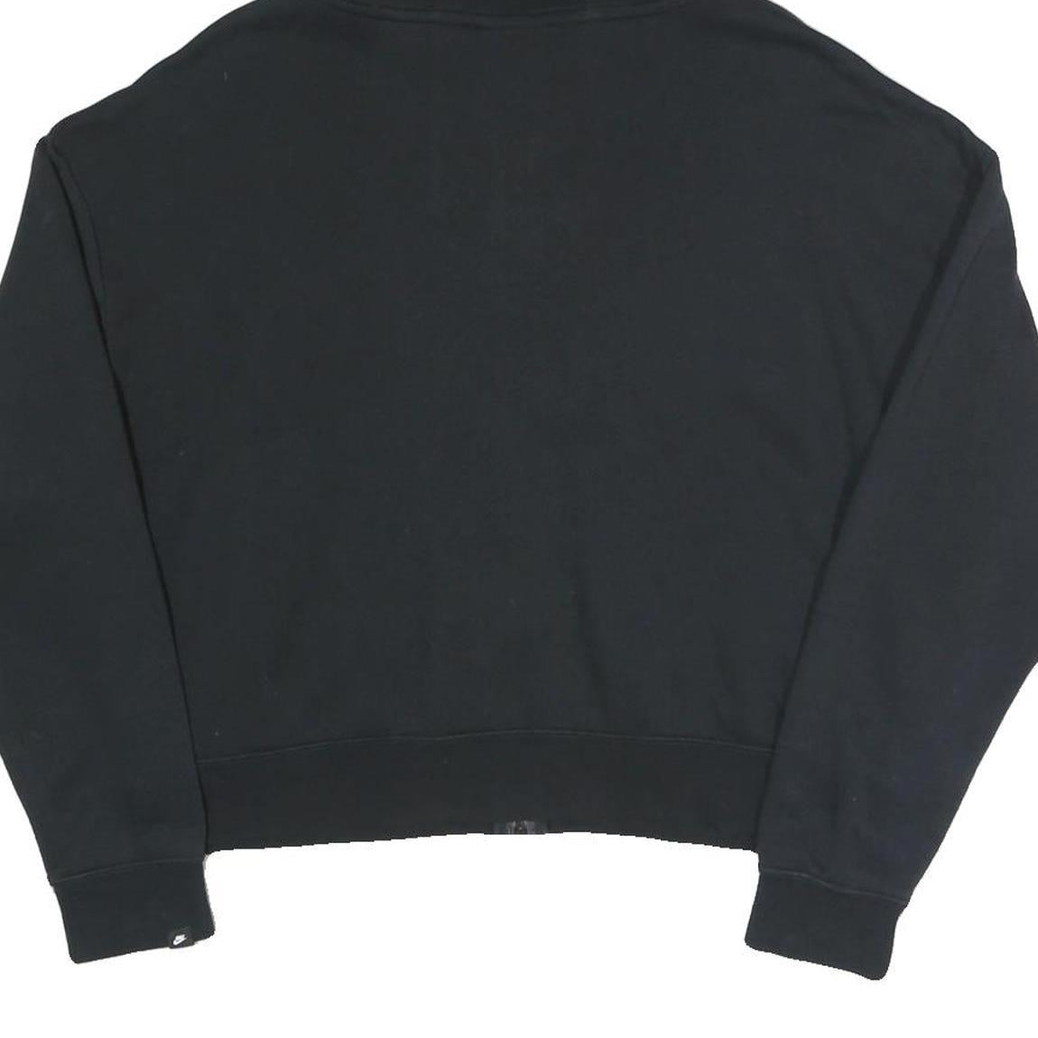 NIKE Womens Black Full Zip Hoodie M Cotton Blend Casual Sportswear