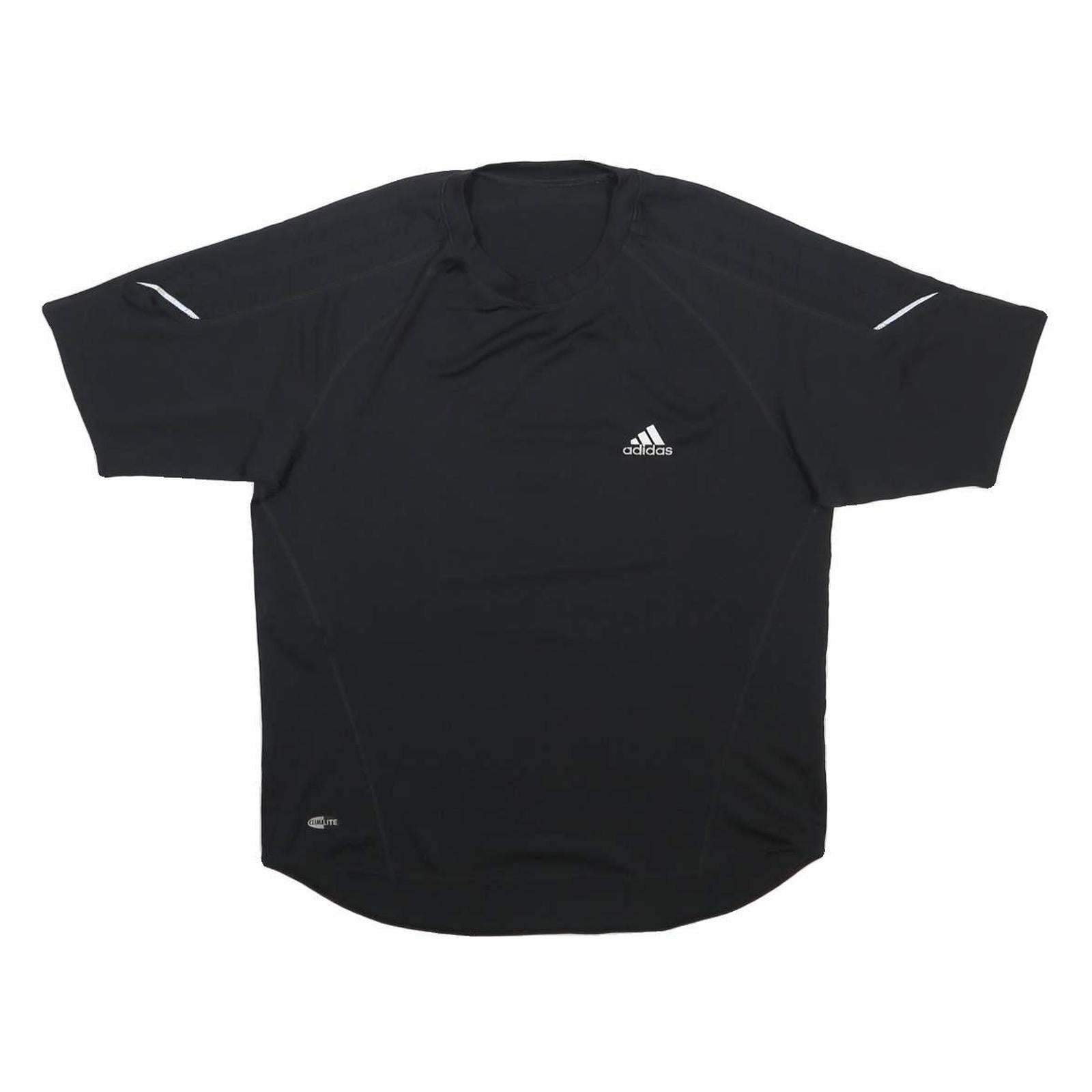 ADIDAS Mens Black Polyester T-Shirt L Short Sleeve Crew Neck Sports Gym Top