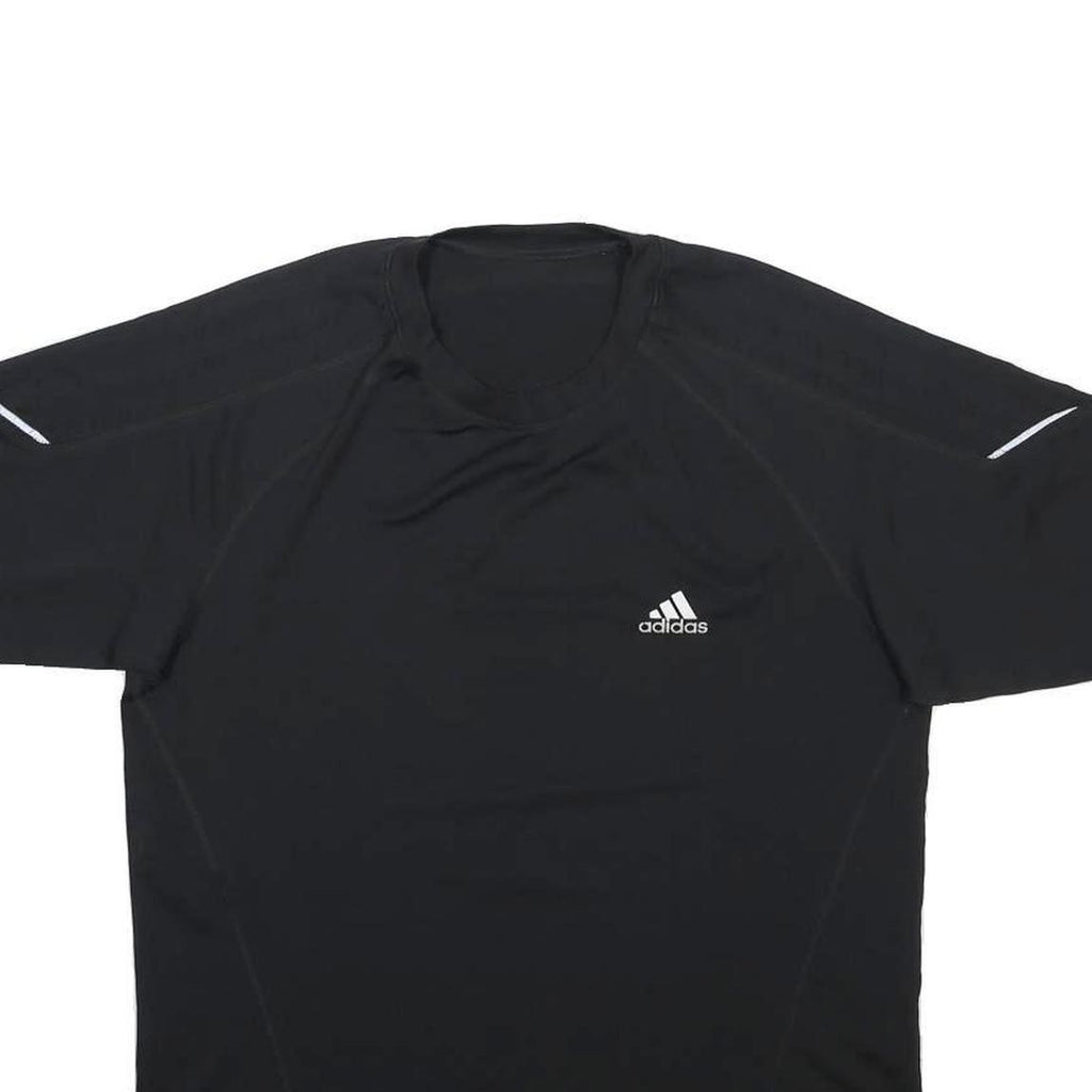 ADIDAS Mens Black Polyester T-Shirt L Short Sleeve Crew Neck Sports Gym Top