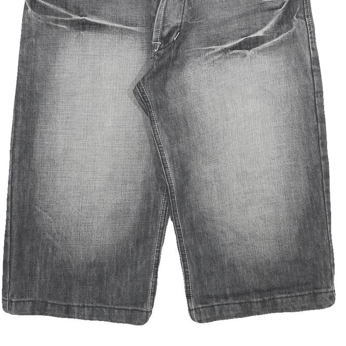 BUCK ROJER Mens Cotton Blend Grey Casual Denim Shorts XL W34